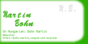 martin bohn business card